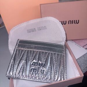 Metallic Silver Card Holder